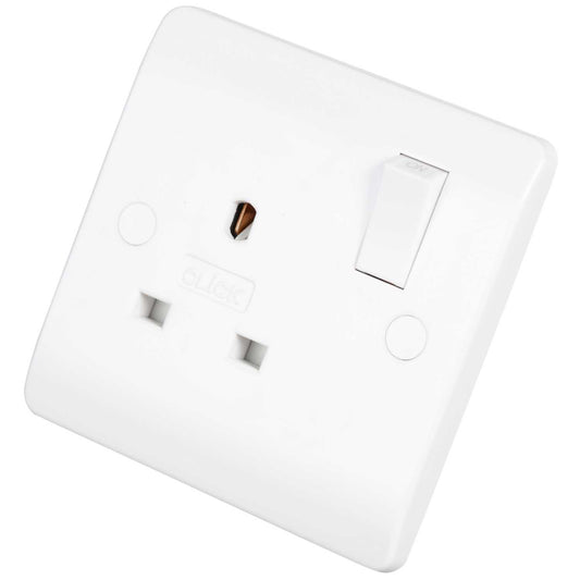 Scolmore Click Mode 13A DP 1 Gang Switched Socket White