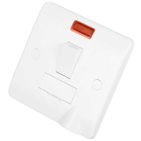 Scolmore Click Mode 13A DP Switched Fused Spur with Neon and Flex Outlet White