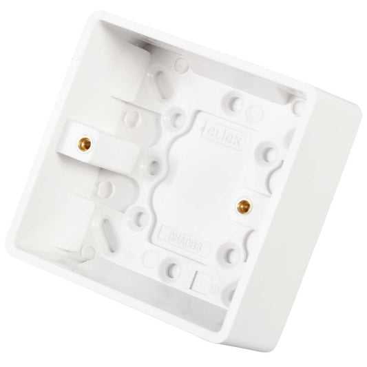 Scolmore Click Mode 1 Gang 35mm Pattress Back Box White