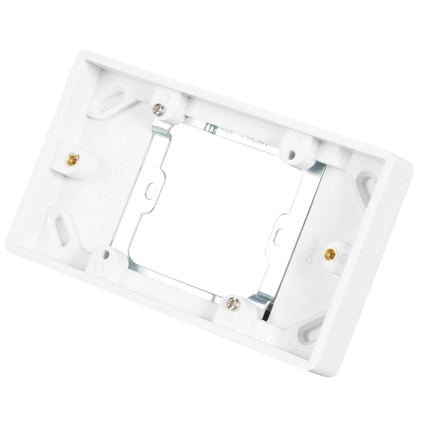 Scolmore Click Mode 1 to 2 Gang Converter Back Box 16mm White