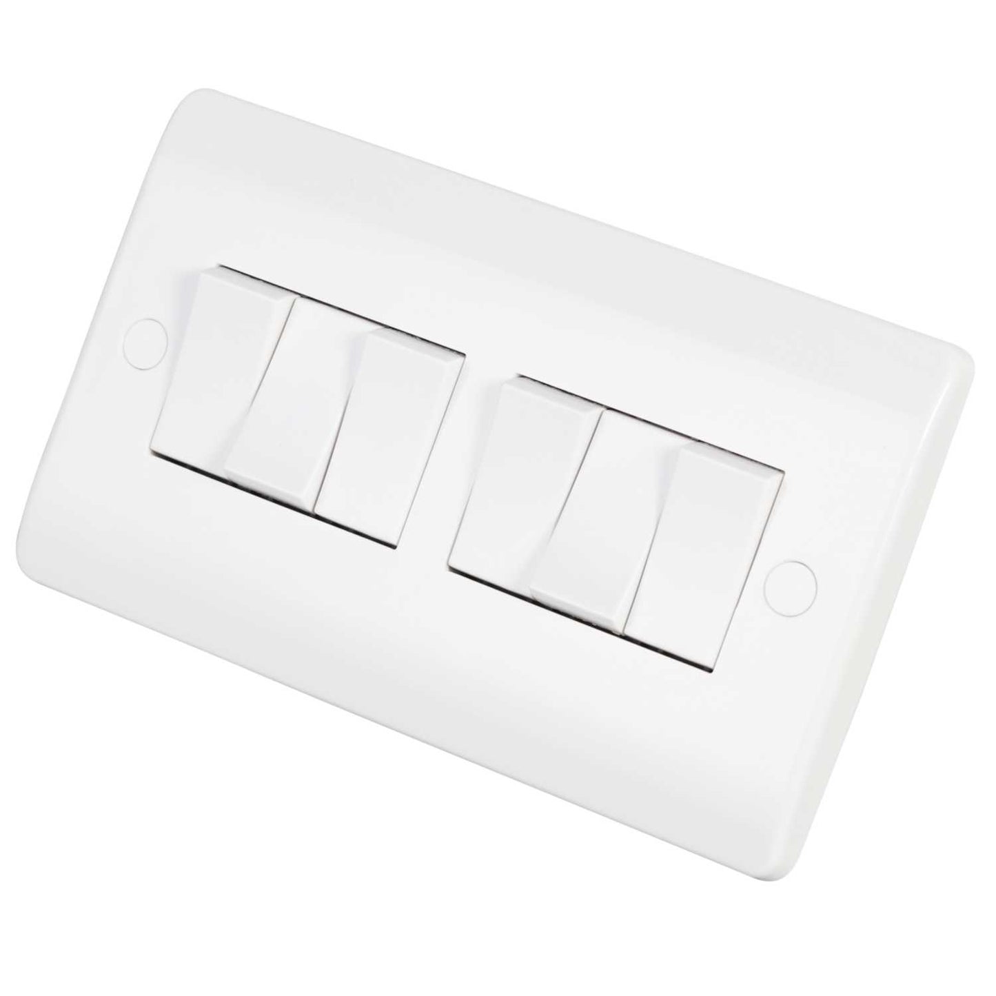 Scolmore Click Mode 10A 6 Gang 2 Way Light Switch White