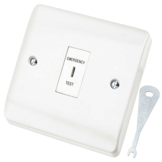 Scolmore Click Mode 10A DP 1 Gang Emergency Test Key Switch White