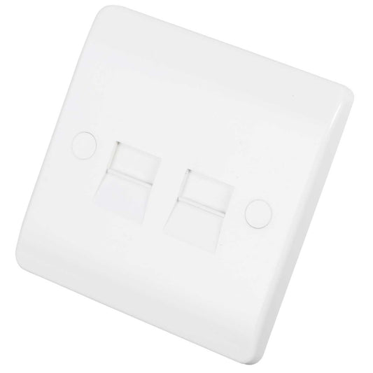 Scolmore Click Mode 2 Gang Secondary Telephone Socket White