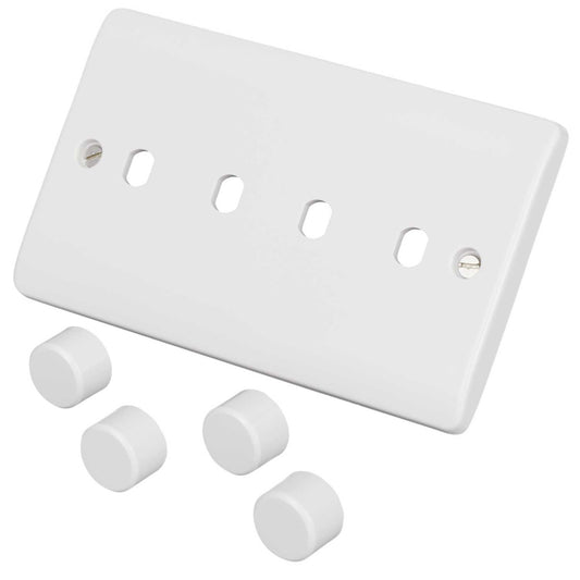 Scolmore Click Mode 4 Gang Dimmer Plate White