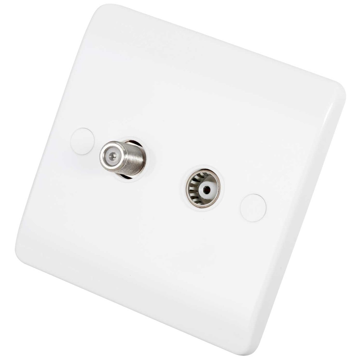 Scolmore Click Mode 1 Gang Non Isolated Satellite and Coaxial Socket White