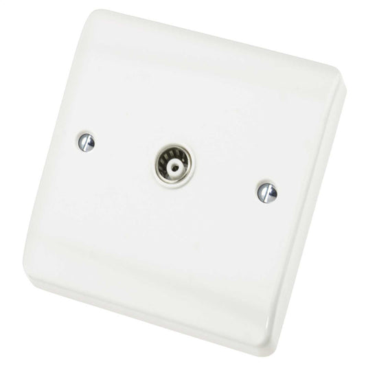 Scolmore Click Mode 1 Gang Isolated Coaxial Socket White