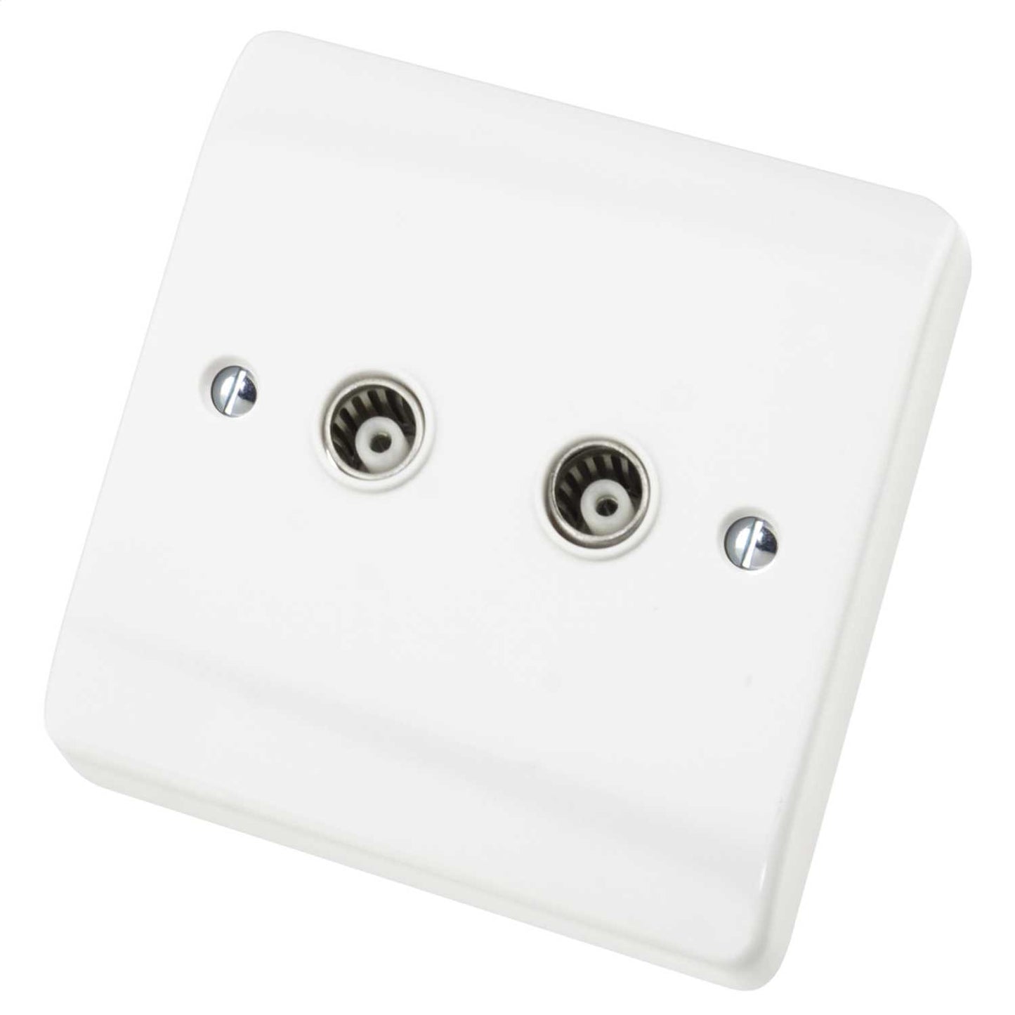 Scolmore Click Mode 1 Gang Twin Isolated Coaxial Socket White