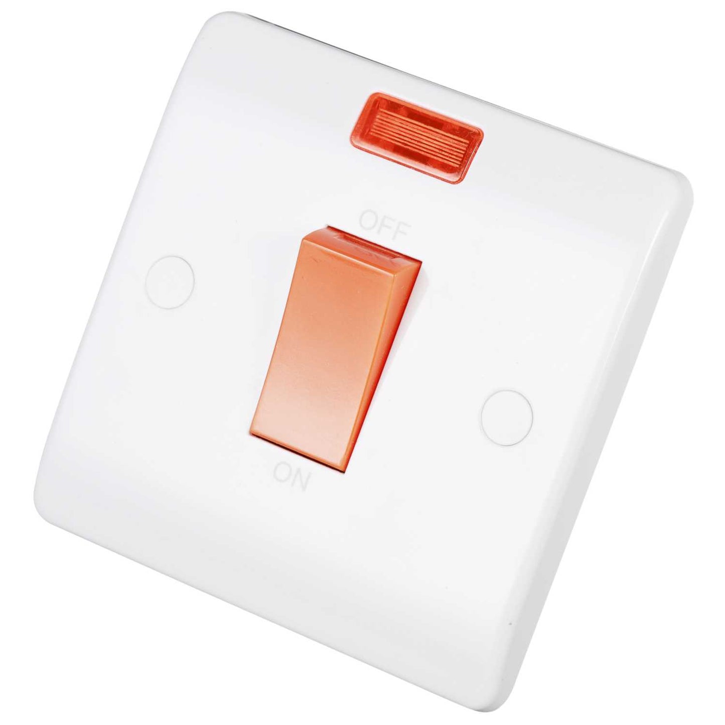 Scolmore Click Mode 45A DP 1 Gang Switch with Neon and Red Rocker White