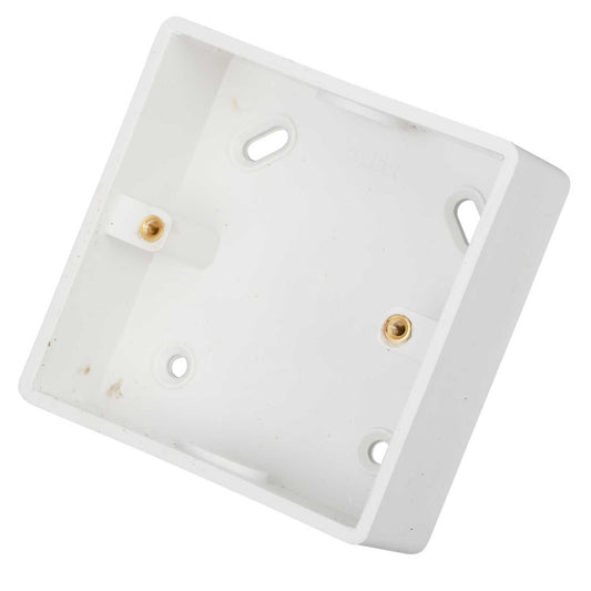 Scolmore Click Mode 1 Gang 29mm PVC Surface Box with Conduit Knockout
