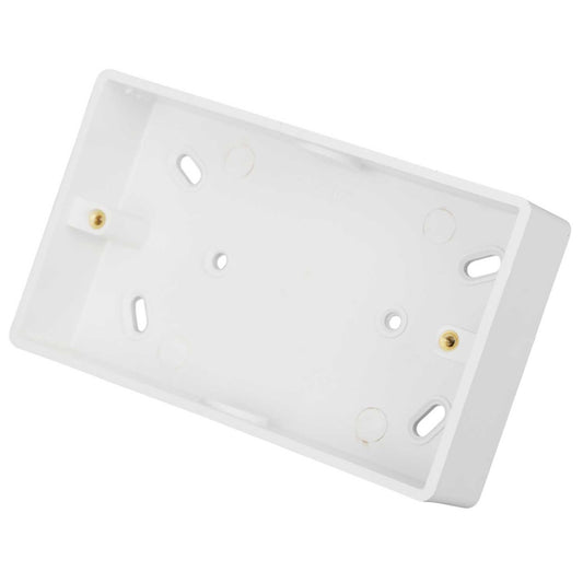 Scolmore Click Mode 2 Gang 29mm PVC Surface Box with Conduit Knockout