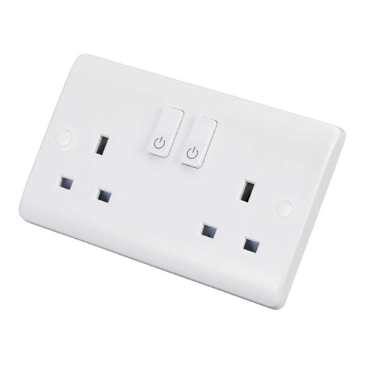 Scolmore ClickSmart+ 13A 2 Gang Zigbee Smart Switched Socket White