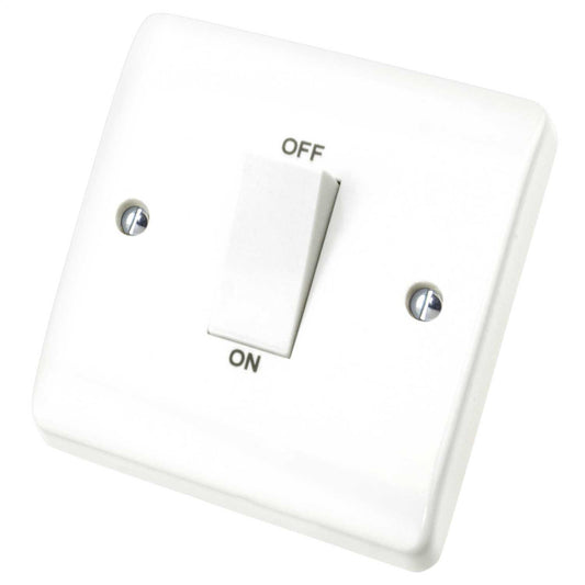 Scolmore Click Mode 45A DP 1 Gang Switch White