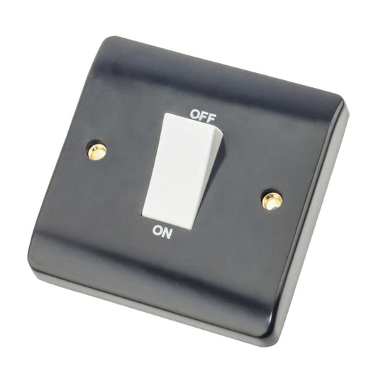 Scolmore Click Part M 45A DP 1 Gang Part M Switch White Insert Grey