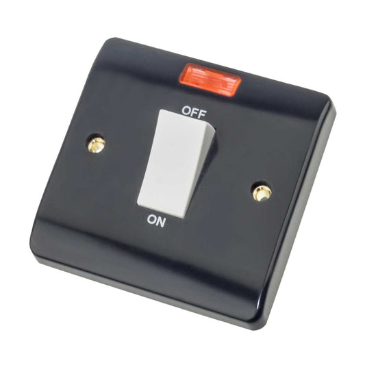 Scolmore Click Part M 45A DP 1 Gang Part M Switch with Neon White Insert Grey