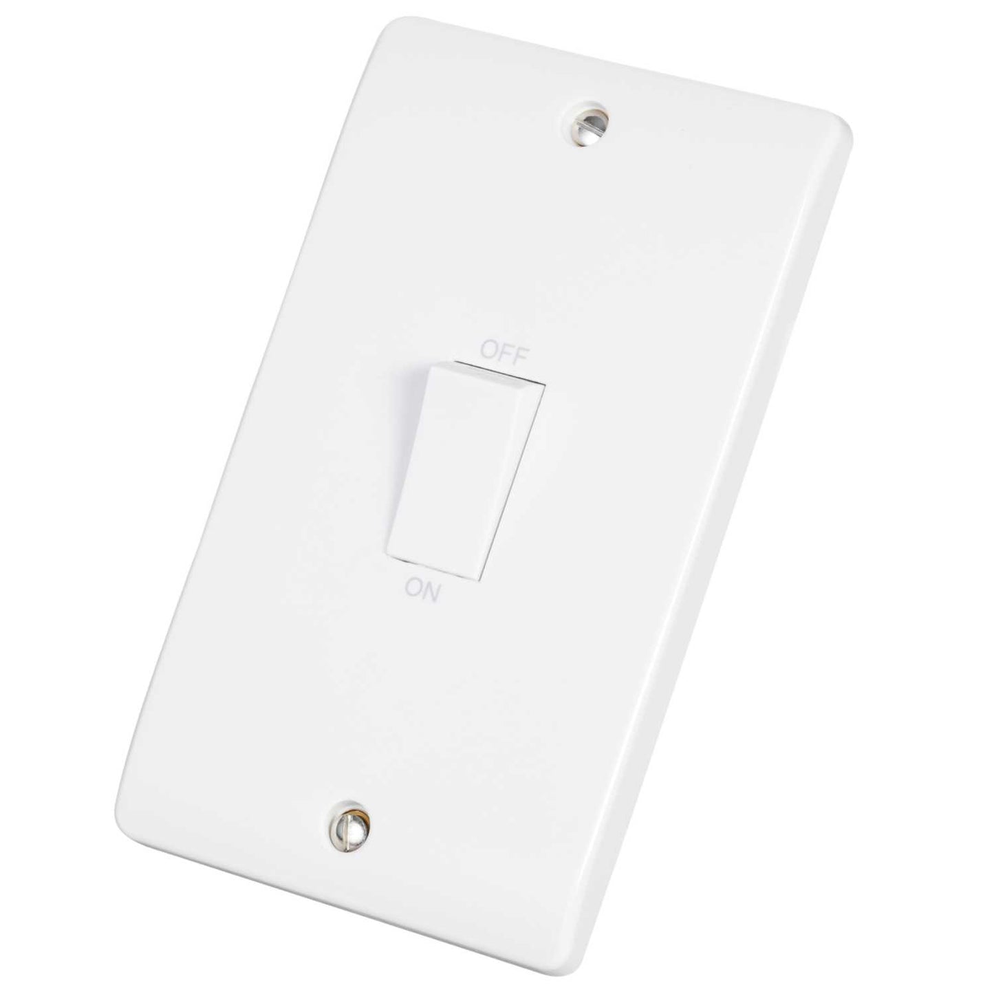 Scolmore Click Mode 45A DP 2 Gang Vertical Switch White