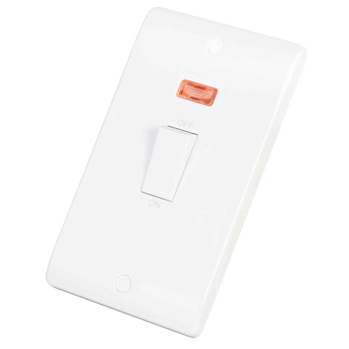 Scolmore Click Mode 45A DP 2 Gang Vertical Switch with Neon White