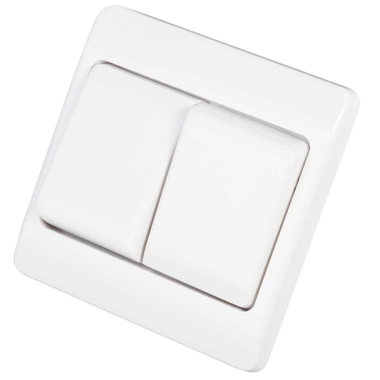 Scolmore Click Mode 10A 2 Gang 2 Way Wide Rocker Switch