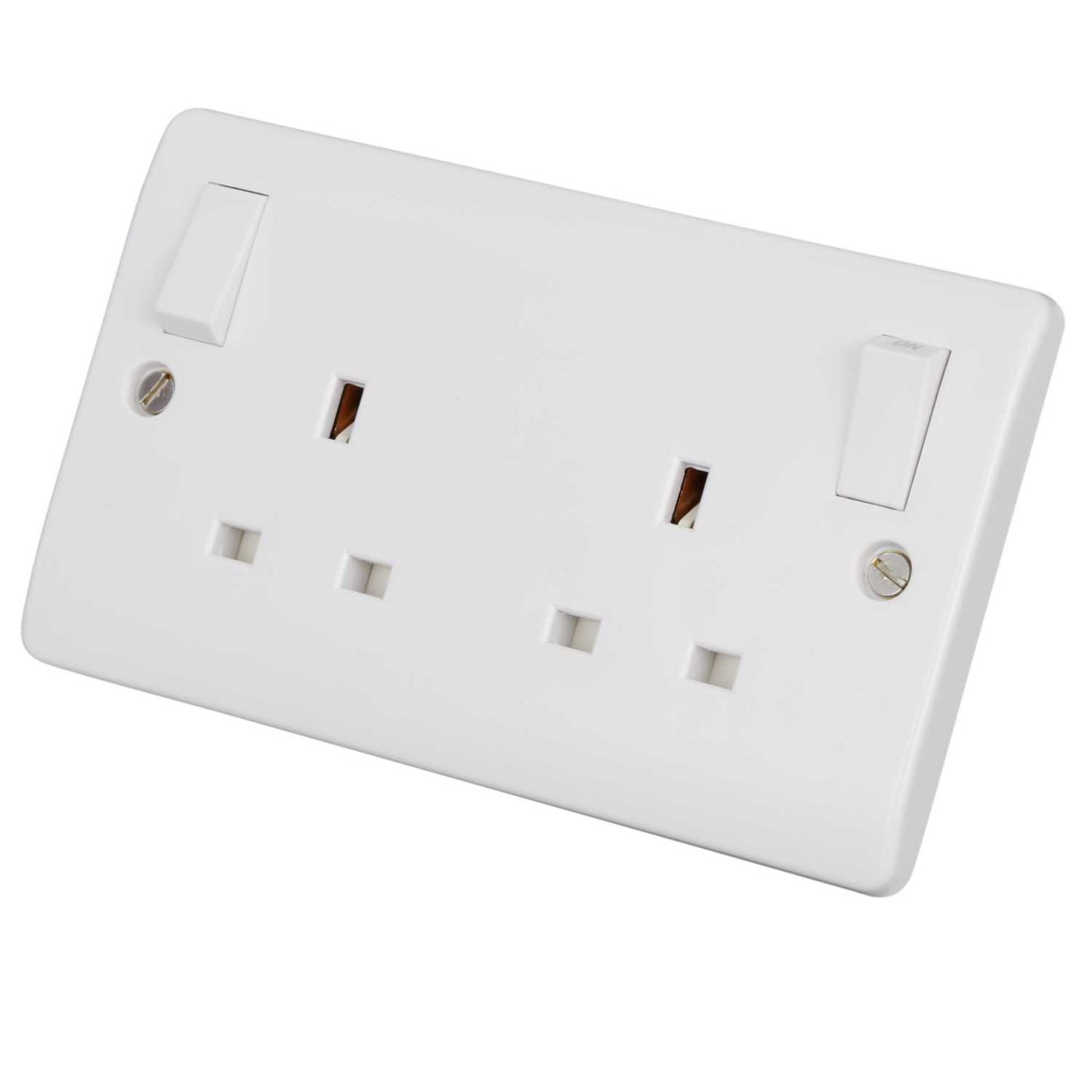 Scolmore Click Mode 13A 2 Gang Switched Socket with Outboard Rockers
