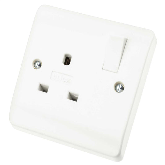 Scolmore Click Mode 13A 1 Gang Non Standard Switched Socket White