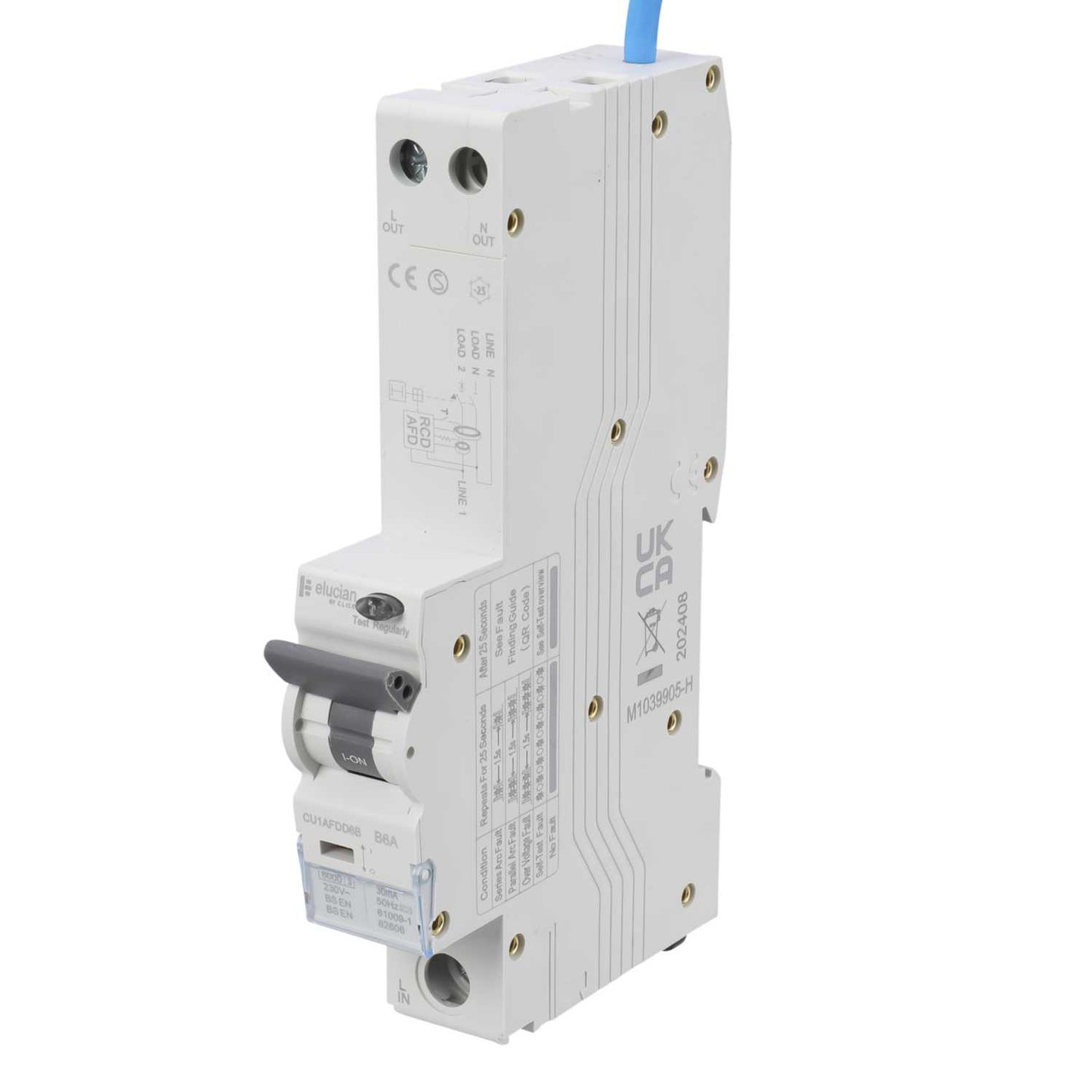 Scolmore Click Elucian 6A 1P+SN 1 Module B Curve 6kA 30mA Type A Afdd Combined Rcbo