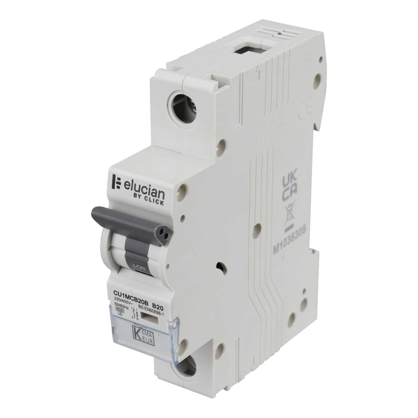 Scolmore Click Elucian 20A Single Pole 6kA B Curve MCB