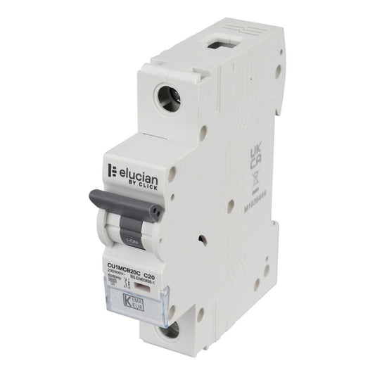Scolmore Click Elucian 20A Single Pole 6kA C Curve MCB