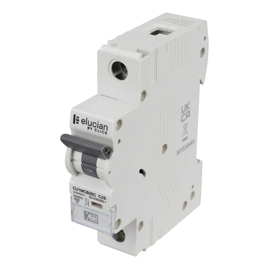 Scolmore Click Elucian 25A Single Pole 6kA C Curve MCB