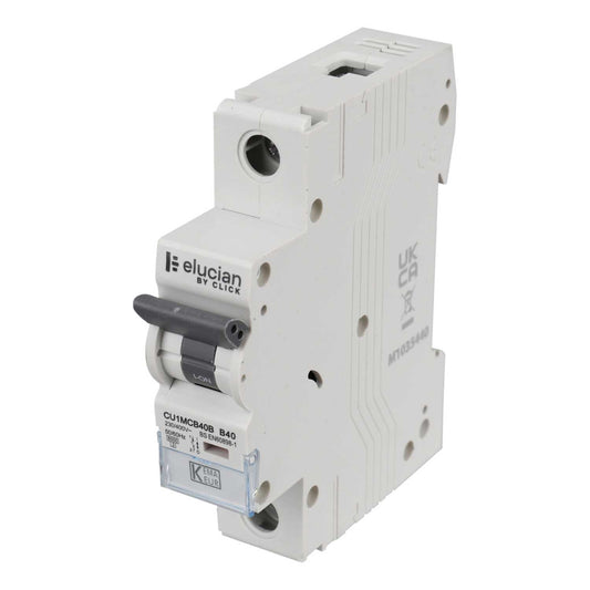 Scolmore Click Elucian 40A Single Pole 6kA B Curve MCB