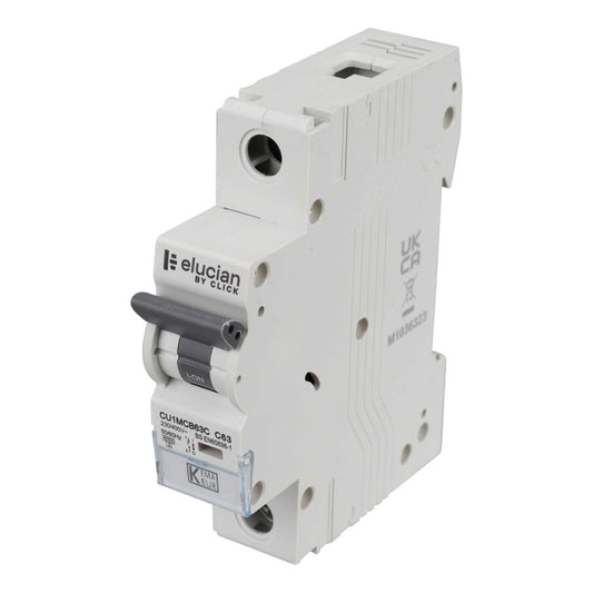 Scolmore Click Elucian 63A Single Pole 6kA C Curve MCB