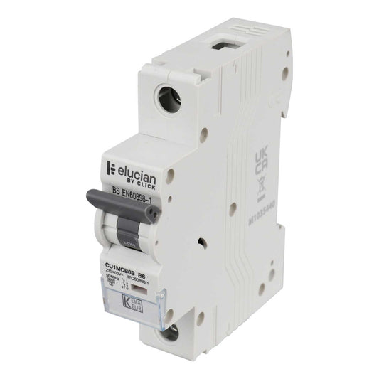 Scolmore Click Elucian 6A Single Pole 6kA B Curve MCB