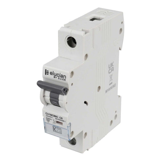 Scolmore Click Elucian 6A Single Pole 6kA C Curve MCB