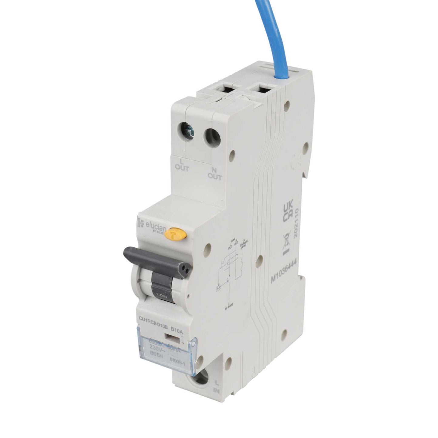 Scolmore Click Elucian 10A 1P+N 1 Module B Curve 6kA 30mA Type A Rcbo