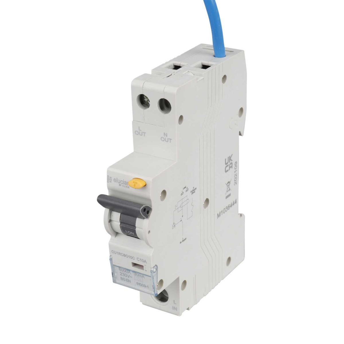 Scolmore Click Elucian 10A 1P+N 1 Module C Curve 6kA 30mA Type A Rcbo