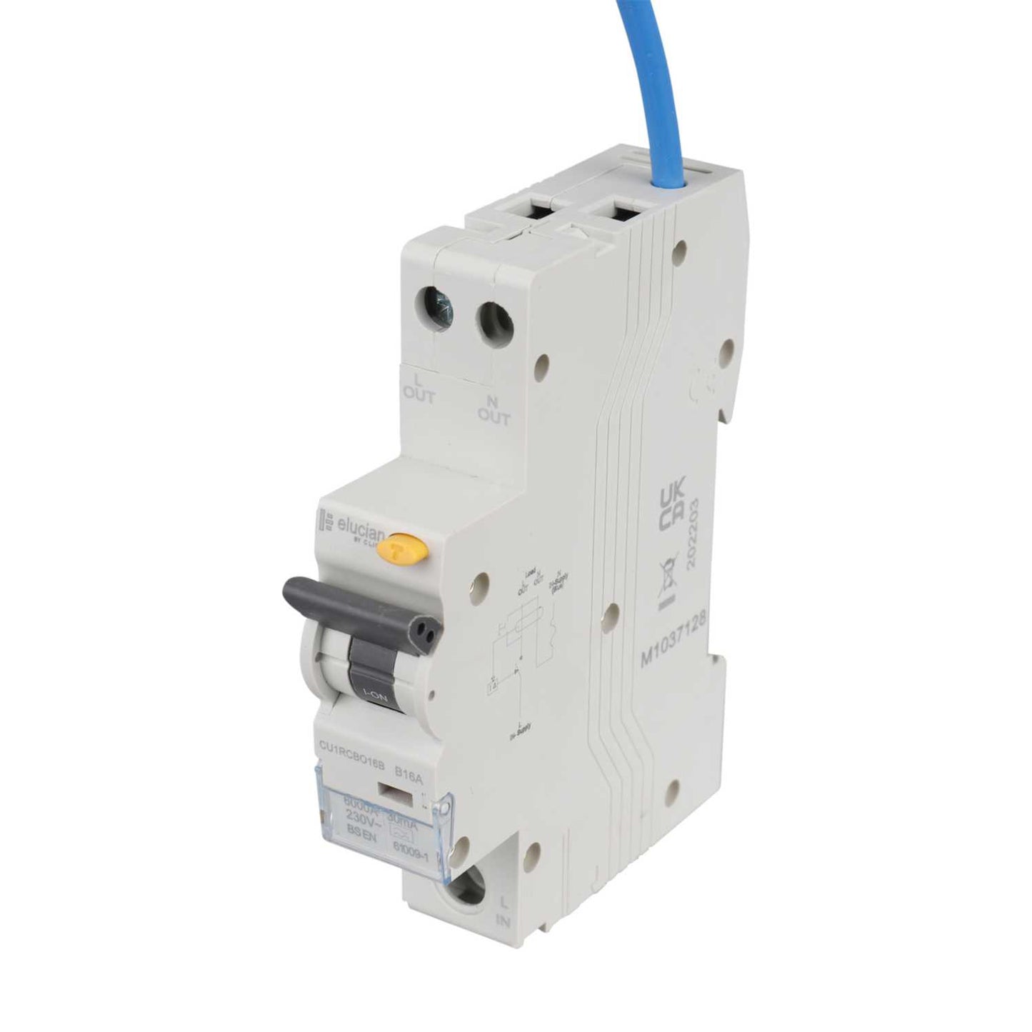 Scolmore Click Elucian 16A 1P+N 1 Module B Curve 6kA 30mA Type A Rcbo
