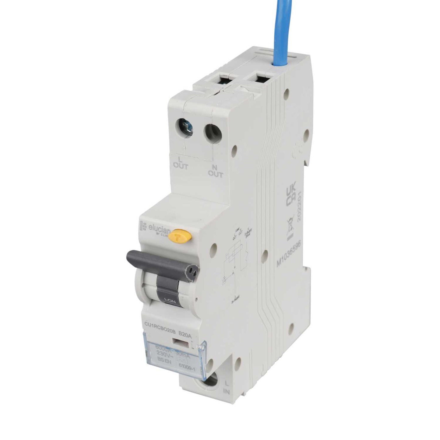 Scolmore Click Elucian 20A 1P+N 1 Module B Curve 6kA 30mA Type A Rcbo