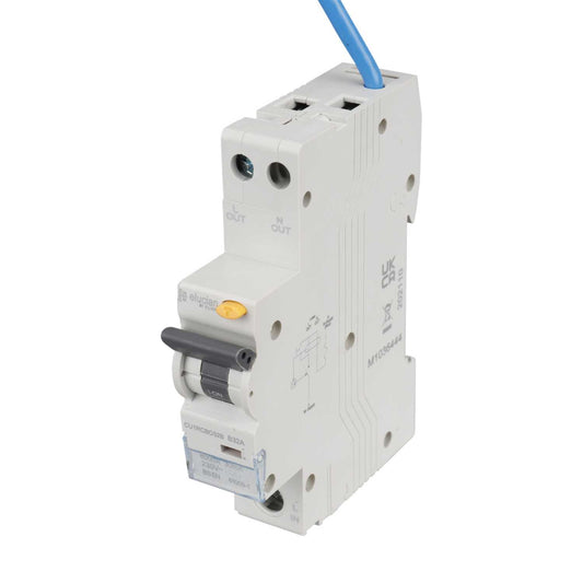 Scolmore Click Elucian 32A 1P+N 1 Module B Curve 6kA 30mA Type A Rcbo