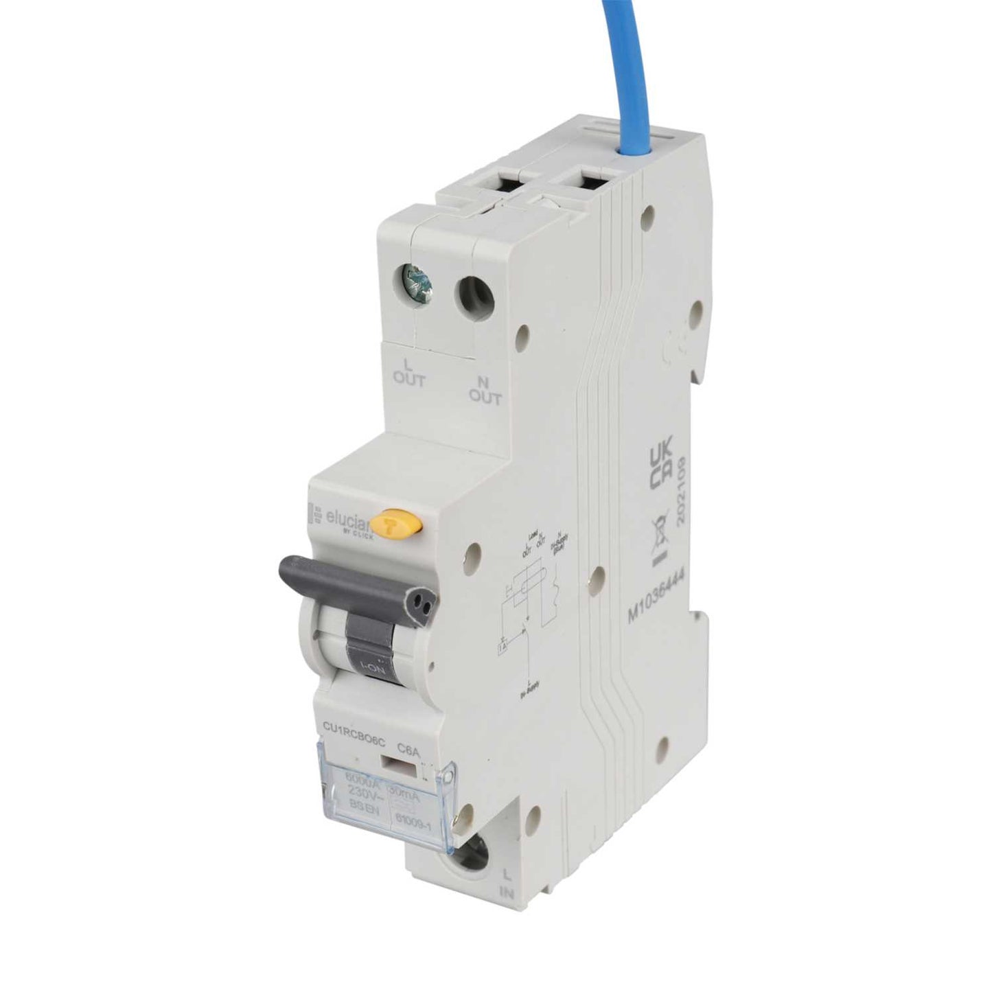 Scolmore Click Elucian 6A 1P+N 1 Module C Curve 6kA 30mA Type A Rcbo