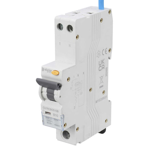 Scolmore Click Elucian 10A 1P+SN 1 Module Bidirectional B Curve 6kA 30mA Type A Rcbo
