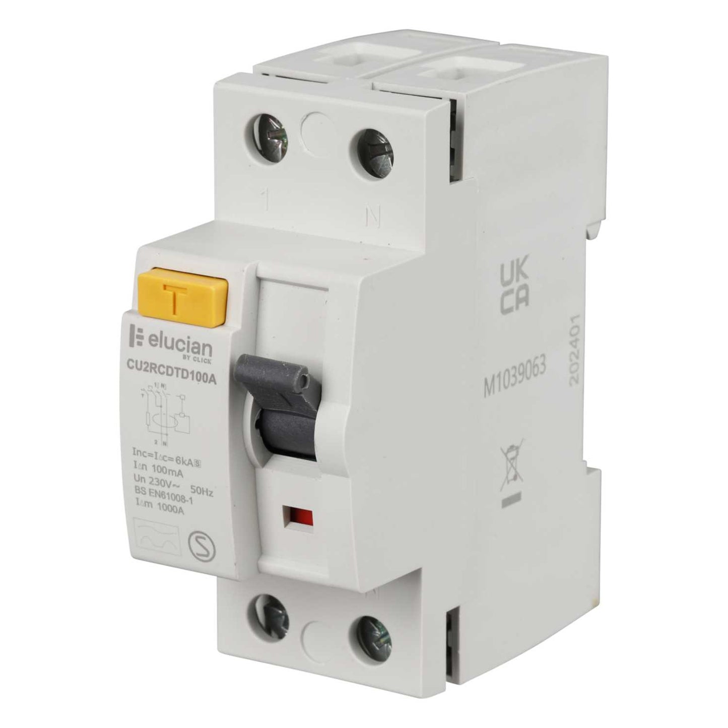 Scolmore Click Elucian 100A 2 Pole 100mA Type S Time Delay RCD