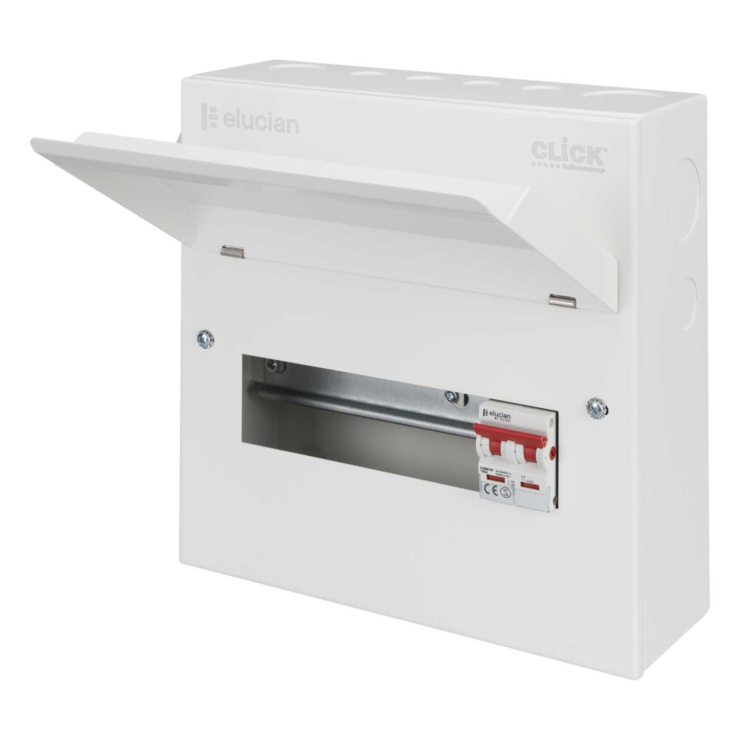 Scolmore Click Elucian 10 Way 100A Isolator Incomer Metal Clad Consumer Unit