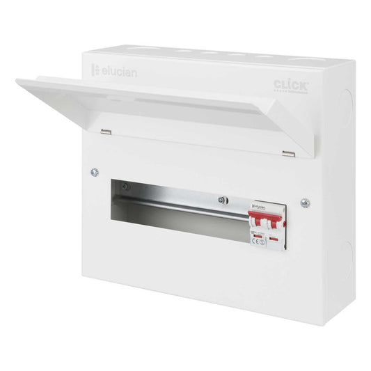 Scolmore Click Elucian 12 Way 100A Isolator Incomer Metal Clad Consumer Unit