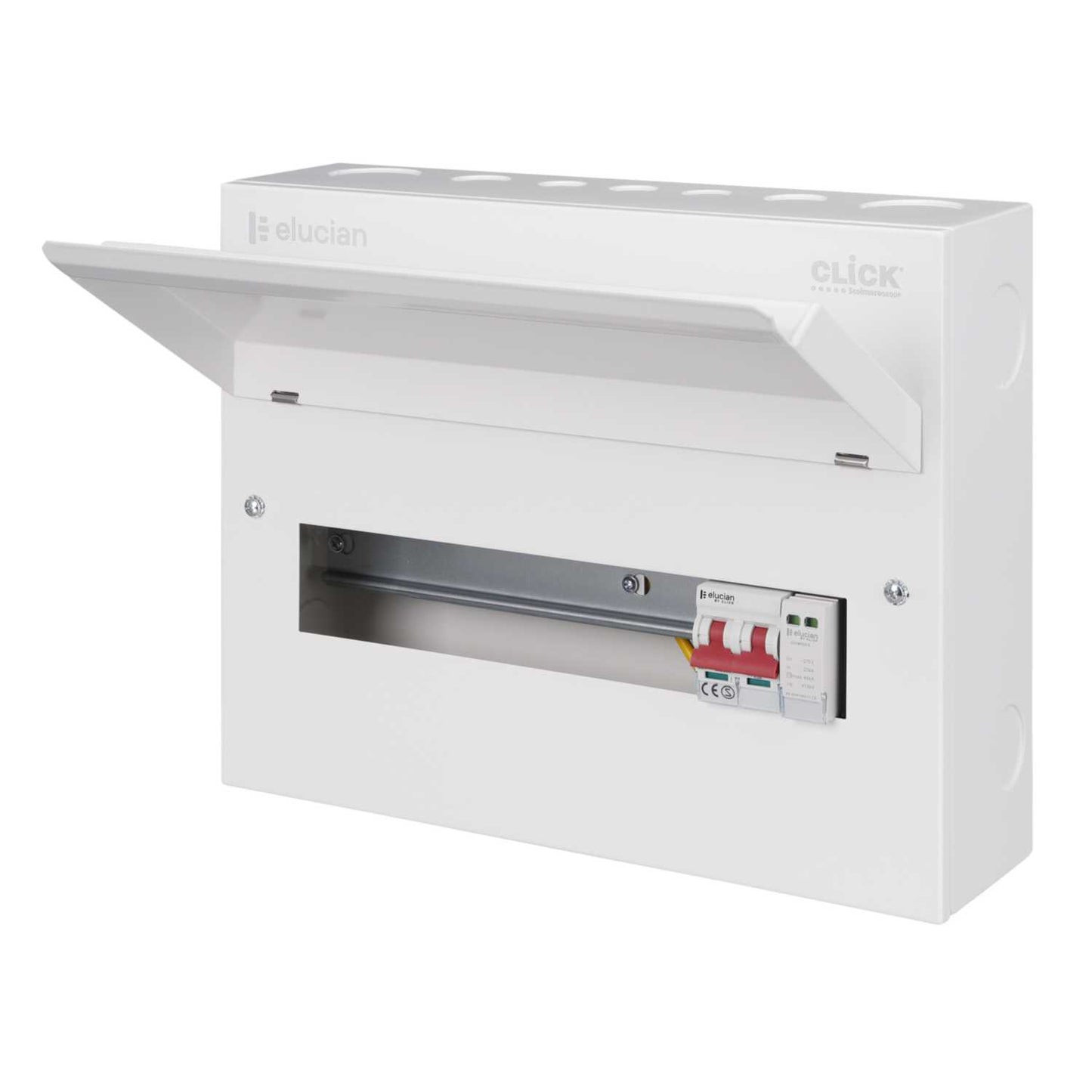 Scolmore Click Elucian 14 Way 100A Isolator Incomer Metal Clad Consumer Unit with Type 2 SPD