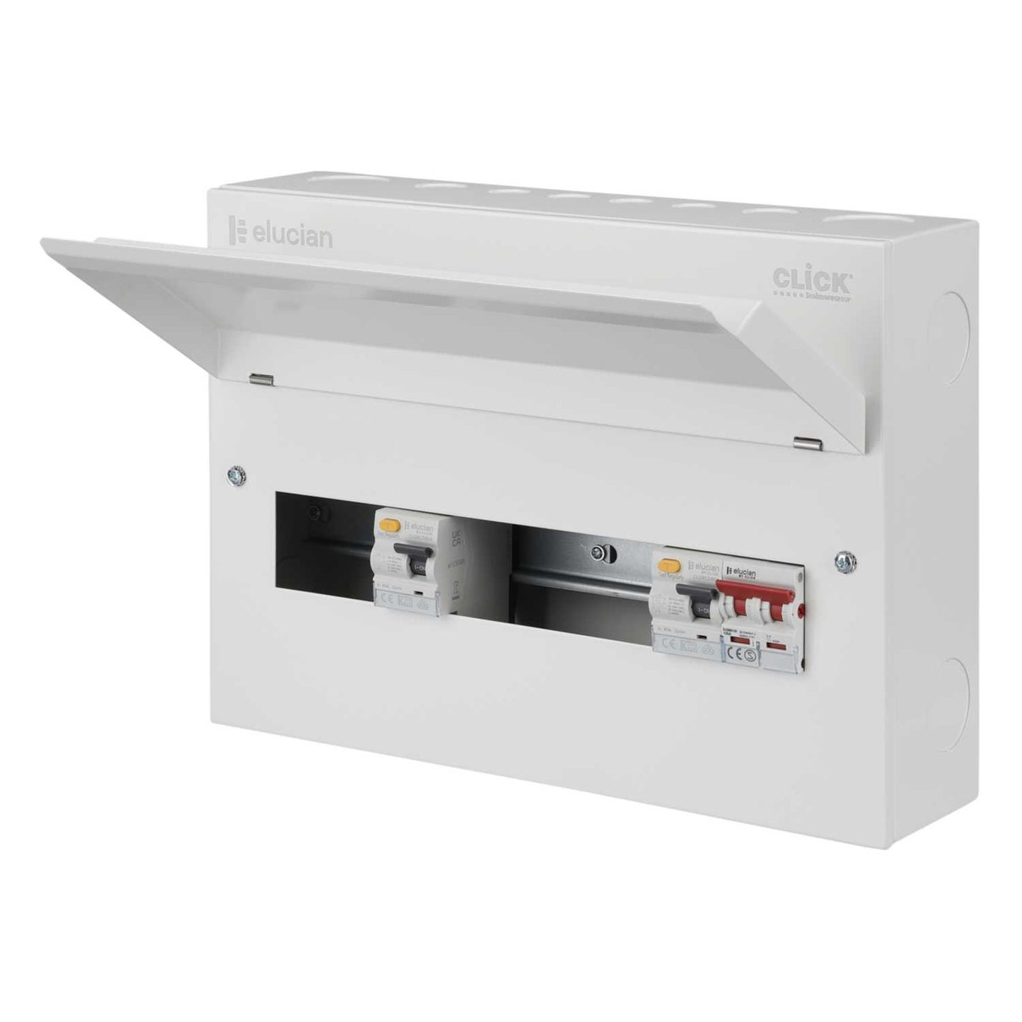 Scolmore Click Elucian 16 Way 5 + 5 Dual 80A Type A RCD Metal Clad Consumer Unit