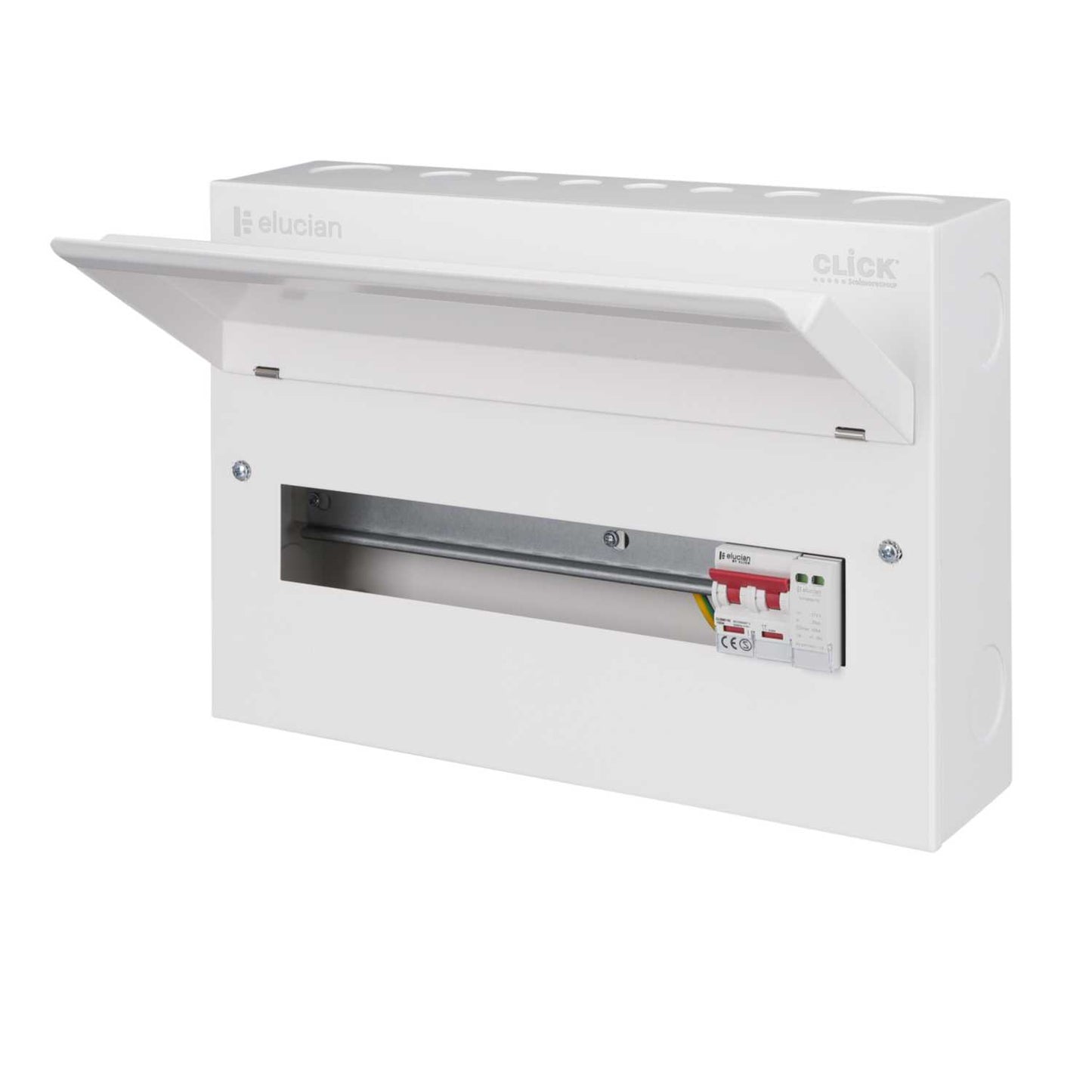 Scolmore Click Elucian 16 Way 100A Isolator Incomer Metal Clad Consumer Unit with Type 2 SPD
