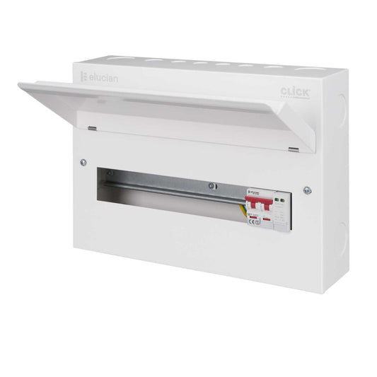 Scolmore Click Elucian 16 Way 100A Isolator Incomer Metal Clad Consumer Unit with Type 2 SPD