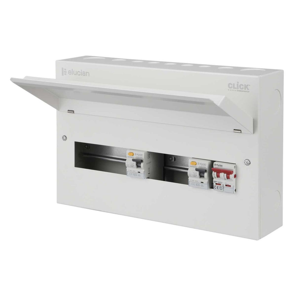 Scolmore Click Elucian 18 Way 6 + 6 Dual 80A Type A RCD Metal Clad Consumer Unit