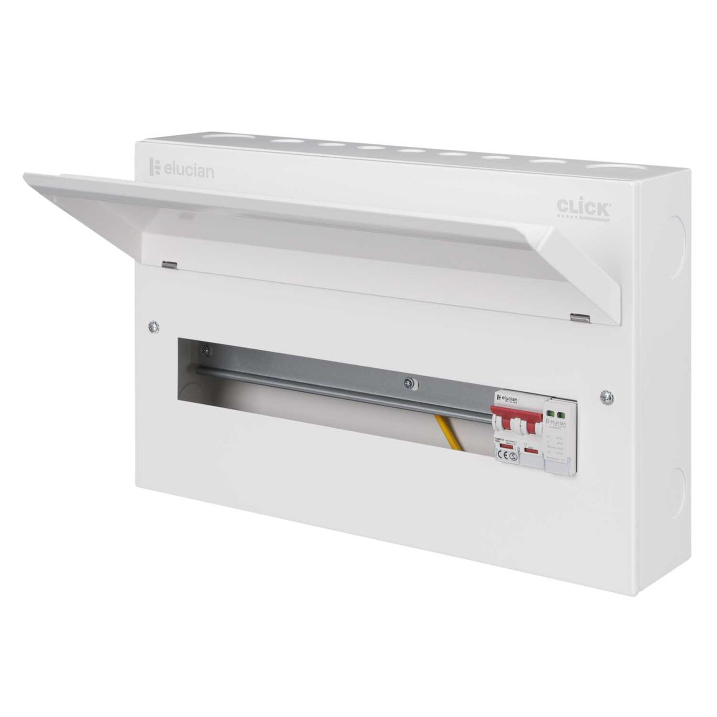 Scolmore Click Elucian 18 Way 100A Isolator Incomer Metal Clad Consumer Unit with Type 2 SPD