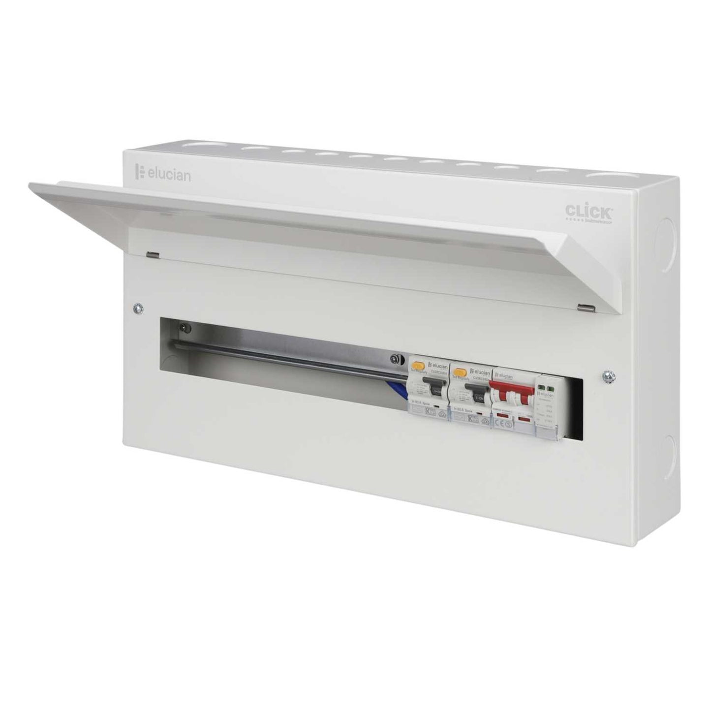 Scolmore Click Elucian 22 Way Dual 80A Type A RCD High Integrity Metal Clad Consumer Unit with SPD