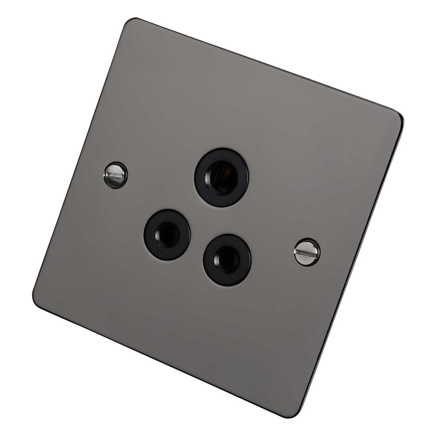 Scolmore Click Define 5A 1 Gang Unswitched Round Pin Socket Black Insert Black Nickel