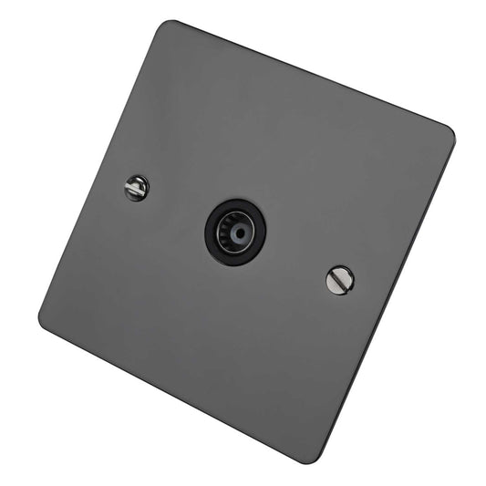 Scolmore Click Define 1 Gang Isolated Coaxial Socket Black Insert Black Nickel